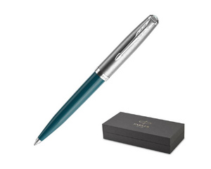 Ручка шариковая Parker 51 Teal Blue цвет чернил черный цвет корпуса бирюзовый (артикул производителя 2123508)